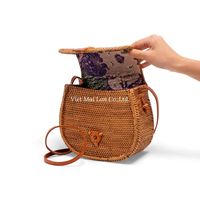 Sac à bandoulière en rotin tressé fait main, léger, avec deux sangles personnalisables, style estival, du Vietnam