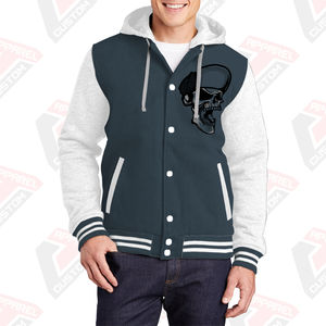 Veste d'université chaude et élégante pour hommes, capuche 100% coton, polaire brodée, imprimée numériquement, teinte unie, hiver, délavé à la pierre, personnalisée - Product Image 5