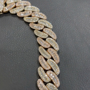 Venta al por mayor de Plata de Ley 925 personalizada diamante helado nueva moda 18 MM cadena con diamantes blancos Cadena de estilo Hip Hop Unisex - Product Image 3