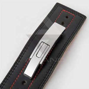 Courroie à levier de gymnastique en cuir de vachette personnalisée de haute qualité, sangle de protection et de levage de poids réglable en stock - Product Image 4