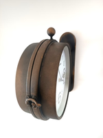 Horloge murale numérique double face nautique de 5 pouces, couleur antique, silencieuse, en métal, style chemin de fer, décoration artistique pour bureau, artisanat Calvin
