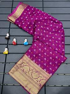 Hermoso nuevo Sari de seda Bandhej con Rich Pallu y Big Broad Zari tejiendo ropa india y pakistaní - Product Image 5