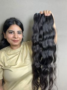 100% Indien Vierge Cuticule Aligné Cheveux Tissage Bundles Haute Qualité Temple Ondulé Brut Non Transformé Extensions de Cheveux Humains - Product Image 3