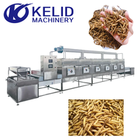 Machine de séchage au micro-ondes entièrement automatique à commande PLC pour larves d'araignées bleues (BSF), insectes et vers de farine, avec certification CE