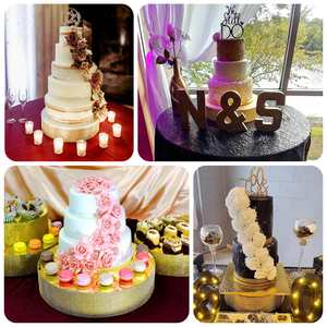 Ensemble de supports à gâteaux en métal écologiques et élégants avec des options personnalisables pour les fêtes, les mariages et la présentation de desserts - Product Image 6