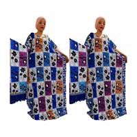 Robe longue kaftan en rayonne et mousseline pour femme ODM – Robe de plage imprimée grande taille avec dentelle, provenant de fournisseurs indiens
