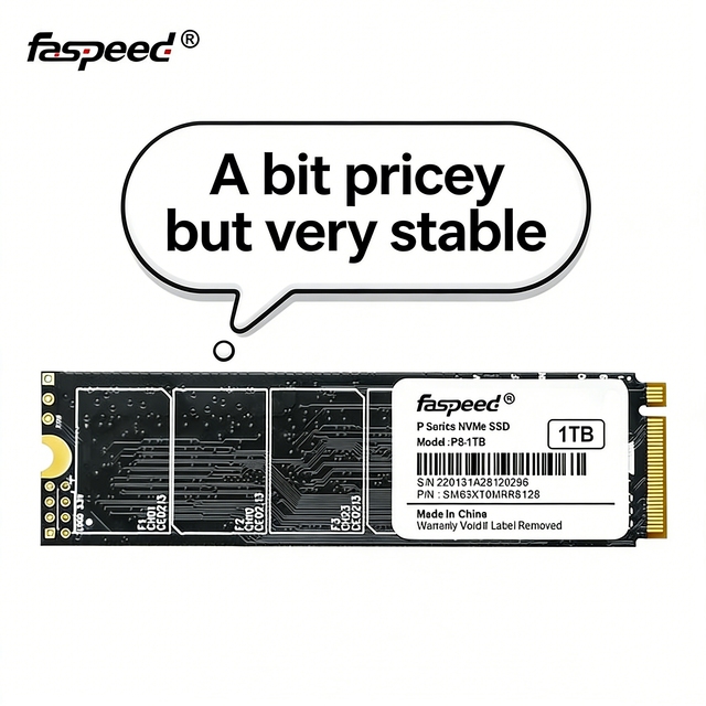 Faspeed Internal PCIe3.0 NVMe 1.3 SSD 256GB-2TB with 3500MB/s Read & 2700MB/s Write Speed for Computer