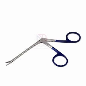Pinzas ENT de Acero Inoxidable con Recubrimiento Azul, Accionamiento Manual, Mandíbula Dentada Tipo Cocodrilo, Uso Quirúrgico Nasal y de Oído, JIMED SURGICAL JI-S-1726 - Product Image 4
