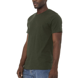 เสื้อยืดคอกลมสีเขียวล้วนของผู้ชายเสื้อยืดคอกลมผ้าคอตตอนแท้ทรงพอดีตัวเสื้อยืดครึ่งแขนทรงสลิมฟิตสีพื้นสำหรับผู้ชาย - Product Image 2