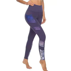 Leggings de yoga de gymnastique 100% coton sur mesure pour femmes pantalon de fitness taille haute avec style de pantalon taille élastique - Product Image 2