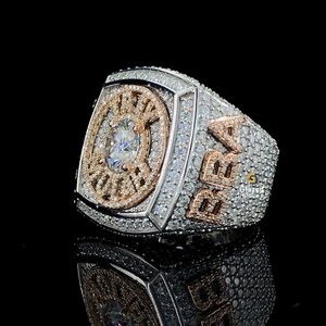 วงแหวนสไตล์ฮิปฮอป925สีเงินสเตอร์ลิงสำหรับทั้งชายและหญิงมีความชัดเจนในแล็บใหม่เป็นประกาย - Product Image 4