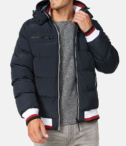 Chaqueta Acolchada Ligera de Algodón para Hombre, Estilo Moderno, Talla Grande, con Capucha, 100% Nailon, Color Sólido, Chaqueta de Burbujas - Product Image 5