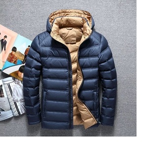 Veste matelassée réversible à capuche pour homme avec logo personnalisé Parka d'hiver en toile remplie de coton épais Fournisseur BD - Product Image 3