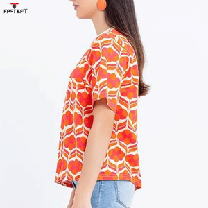 Camiseta de Punto para Mujer de Alta Calidad a Precio Económico, 100% Algodón, Personalizada, Informal, Veraniega, Ecológica, Corte Holgado, Hecha en Pakistán - Product Image 2