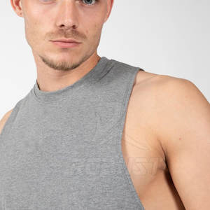 Camiseta sin mangas de algodón y fibra de bambú de alta calidad para hombre, transpirable, ecológica, para gimnasio y fitness, talla personalizada, técnica de lavado OEM - Product Image 4