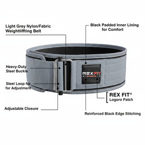 เข็มขัดยกน้ำหนัก Rexfit Sports แบบสั่งทำพิเศษ หนังวัวแท้ รองรับแรงกระแทก สำหรับออกกำลังกายและเพาเวอร์ลิฟติ้ง - Product Image 4