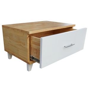 SFTDG019-Minimalist 1-Drawer Wood Rubberwood Bedside <b>Table</b> Bedroom Furniture - Product Image 2
