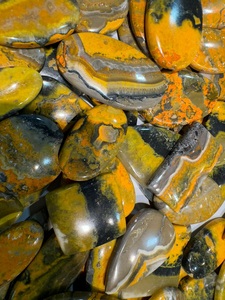 Taille libre Bumble Bee Jasper Cabochon Pierres Précieuses Naturelles Lâche Ovale Coupe De L'Inde 8mm De Hauteur - Product Image 5