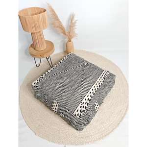 Moroccan Leather Pouf Handmade Ottoman Footstool Traditional Handcrafted <b>Pouffe</b> Home Decor Boho Ottoman <b>Seat</b> Living Roo - Product Image 1