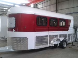 Customized 3 Horse Gooseneck <b>Trailer</b> with Windows Slant Load Horse Float for Sale - Product Image 2