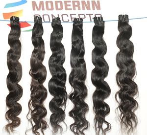 100% Vierge Indien Corps Vague Non Transformé Naturel Noir Couleur Temple Bundle Extensions de Cheveux Humains Lâche Profonde Super Vague - Product Image 1