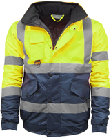 Hi Vis Viz-chaqueta Bomber impermeable de alta visibilidad, cazadora acolchada de seguridad para el trabajo