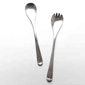 Ensemble de couverts à salade en acier inoxydable argenté de qualité supérieure pour la cuisine à domicile, le restaurant, l'hôtel et la restauration. - Product Image 1