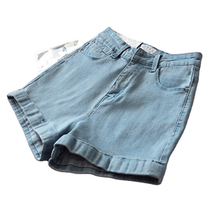 Ropa de calle transpirable, pantalones cortos de Color caramelo sólido, pantalones cortos de mezclilla para mujer, pantalones cortos de mezclilla de algodón 100% de secado rápido para mujer - Product Image 2