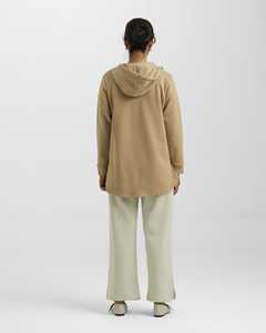 Chaqueta de Invierno para Mujer al por Mayor, Personalizada, Color Beige, con Capucha, Cierre de Cremallera y Bolsillos, Nuevo Diseño, Logotipo, Estilo Casual Urbano - Product Image 2