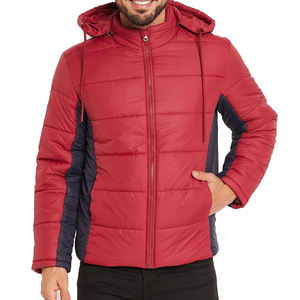 Chaqueta acolchada con capucha para hombre de calidad superior, ligera, con cremallera, transpirable, Impresión de logotipo personalizado, servicio OEM, informal de invierno - Product Image 1