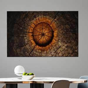 Impression sur toile d'anneaux d'arbre abstraits : Art mural moderne aux tons terreux, 1P : Prêt à accrocher - Product Image 1