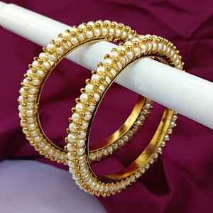 Fabricante indio, proveedor de joyería, tradicional chapado en oro, piedra de Perla sintética, pulsera de boda, brazaletes, conjunto de joyería para mujer - Product Image 2