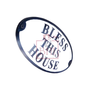 Hierro fundido Interior Apartamento Casa Habitación Puerta Señal Montado en la pared 'Bless This House' Placa de puerta de hotel Placas 175x90mm - Product Image 3