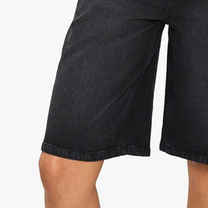 High Waist Customized Best Quality Straight Wide Leg <b>Baggy</b> Denim <b>Jorts</b> / Wholesale Factory Rate Washed Faded Women Summer Shorts - Product Image 6