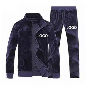 2026 Wholesale Custom Velour Velvet Skinny Tracksuit <b>Men</b> Plain <b>Slim</b> Fit Male Sweatsuit for <b>Mens</b> - Product Image 2