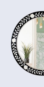 Declaración decorativa de diseñador de espejo de pared con incrustaciones de resina hecha a mano única para interiores Premium - Product Image 4