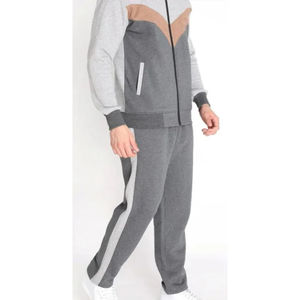 Custom <b>Oversized</b> Color Blocked Full Zip Up Hoodie and <b>Sweatpants</b> Set Jogging Suit Sweatsuit Tech Fleece Tracksuit for Men - Product Image 2