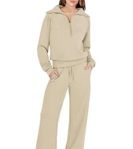 Gimnasio Fitness Street Jogging Mujer Chándal Slim Fit Prendas de abrigo Fleece Algodón Dos piezas Traje de jogging de moda - Product Image 4