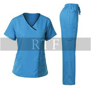 Women's Stretch Scrub Set , Medical Uniform With Contrast Binding Top and Pants b by <b>Raw</b> to Fine - Product Image 5