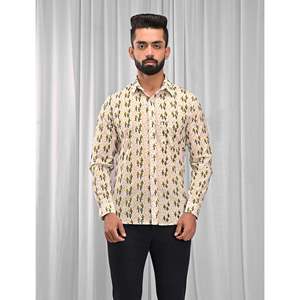 Chemise décontractée pour homme en coton imprimé à manches longues, respirante, en popeline ou tissu Oxford, motifs floraux et à pois, design ODM tendance - Product Image 1