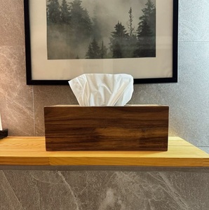 Porta Cajas de Pañuelos de Madera Natural, Elegante Cubierta de Madera para Pañuelos para Baño - Product Image 5
