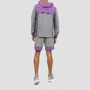 ชุดวอร์มของผู้ชายเสื้อแจ็คเก็ตกางเกงขาสั้นโพลีเอสเตอร์น้ำหนักเบาโลโก้ออกแบบได้ตามต้องการ - Product Image 2