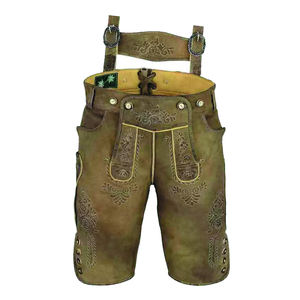 OEM Bavarian Short Lederhosen Men 100% Suede Leather Tradicional German Oktoberfest Outfit Custom Made Vintag Leather Shorts - Product Image 3