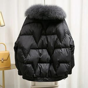Winter Women's Jacket Down <b>Cotton</b> <b>Padded</b> Coats Solid Fur Collar Women's Puffer Jacket Outwear - Product Image 3