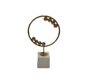 <b>Christmas</b> Decoration Handcrafted Metal Sculpture <b>Table</b> Top Ornaments Decorative Golden Finished Circular Sculpture Ornament - Product Image 3