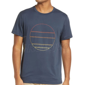 Logotipo personalizable impreso 100% algodón transpirable camiseta de hombre patrón sólido y todos los colores de marca - Product Image 1