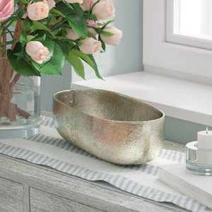 Juego de fruteros de jardín de forma ovalada plateada grande hecho a mano, exhibición de alimentos personalizada de aluminio duradero de calidad superior sostenible - Product Image 3