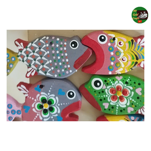 ปลาไม้แกะสลักที่ไม่ทาสีทนทานปลาไม้ทาสีด้วยมือหลากสี: การออกแบบที่เป็นเอกลักษณ์ทำจากไม้รีไซเคิลเพื่อการส่งออก - Product Image 3