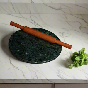 Chakla de mármol redondo para cocina Herramienta de piedra hecha a mano - Product Image 1