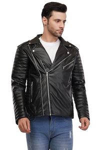 Blouson aviateur en cuir avec col en fourrure de mouton véritable marron hiver vestes en cuir grande taille pour hommes - Product Image 3